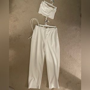 Lulu’s 2 piece white jumpsuit size L